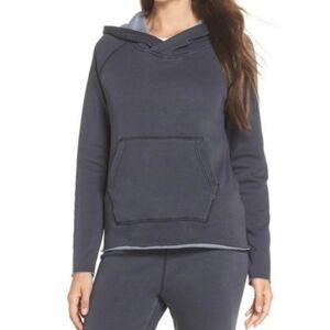 UGG Pilar Washed Charcoal Gray Fleece Pullover Hooded Sweatshirt